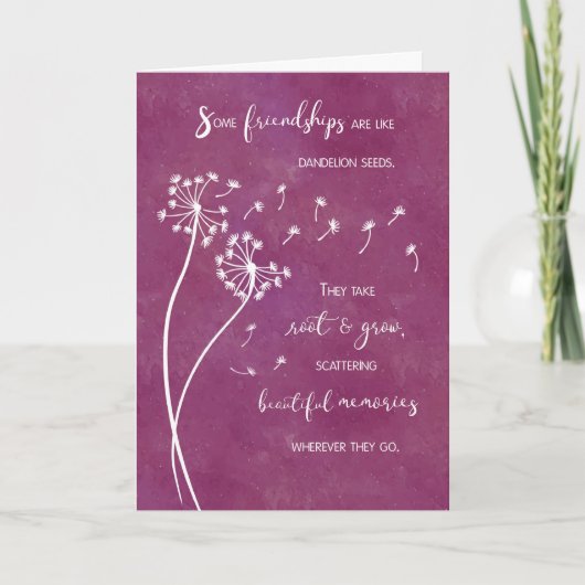 Freundschaftsjubiläum Dandelion Art for Friend Karte (Vorderseite)