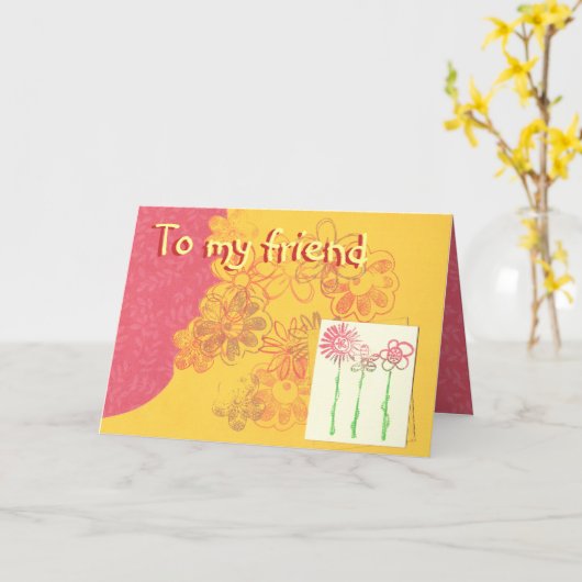 Freundschaftskarte Karte (Gelbe Blume)