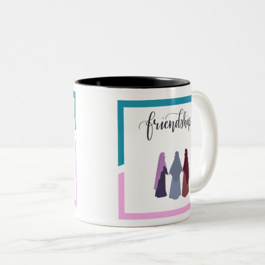 Freundschaftsmuslimische Mädchen Zweifarbige Tasse (VorderseiteRechts)