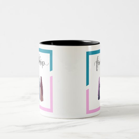 Freundschaftsmuslimische Mädchen Zweifarbige Tasse (Mittel)