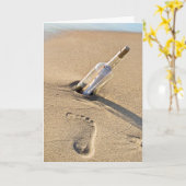 Freundschaftsnachricht in einer Flasche Karte (Gelbe Blume)