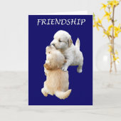 Freundschaftspapier Grußkarte, Welpen Karte (Gelbe Blume)