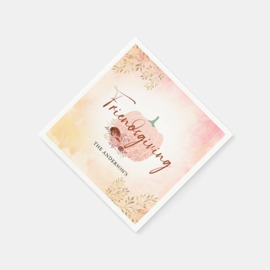 Freundschaftspendende Rose Gold Glitzer Pumpkin Serviette (Ecke)