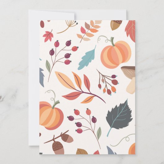 Freundschaftspendendes Erntedank Dinner Fall Pumpk Einladung (Rückseite)