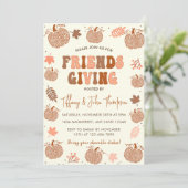 Freundschaftspendendes Erntedank Dinner Fall Pumpk Einladung (Stehend Vorderseite)