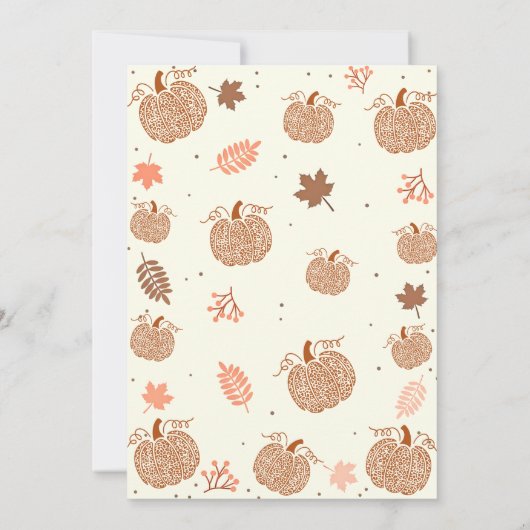 Freundschaftspendendes Erntedank Dinner Fall Pumpk Einladung (Rückseite)