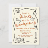 Freundschaftspender Erntedank Handgezeichneter Doo Einladung (Vorderseite)