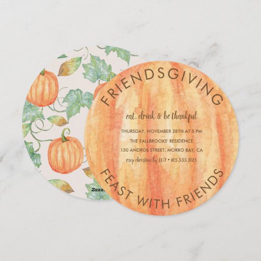 Freundschaftspender Pumpkin Erntedank Einladung (Vorne/Hinten)