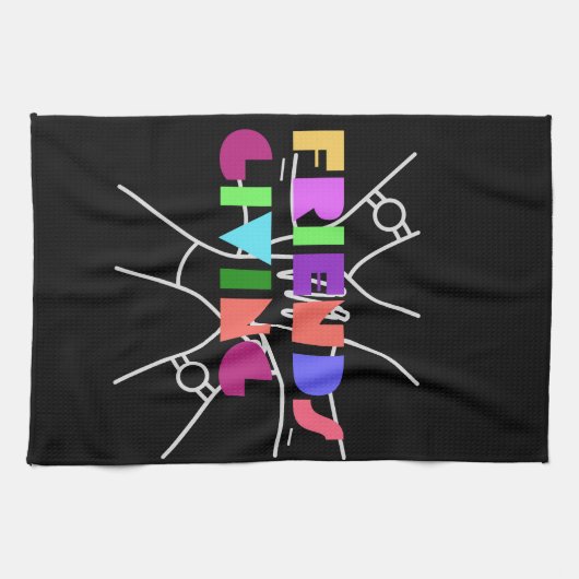 Freundschaftsplatz: Dankbar & zusammengebracht Geschirrtuch (Horizontal)