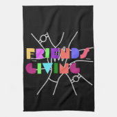 Freundschaftsplatz: Dankbar & zusammengebracht Geschirrtuch (Vertikal)