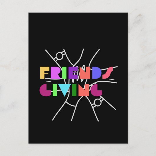 Freundschaftsplatz: Dankbar & zusammengebracht Postkarte (Vorderseite)