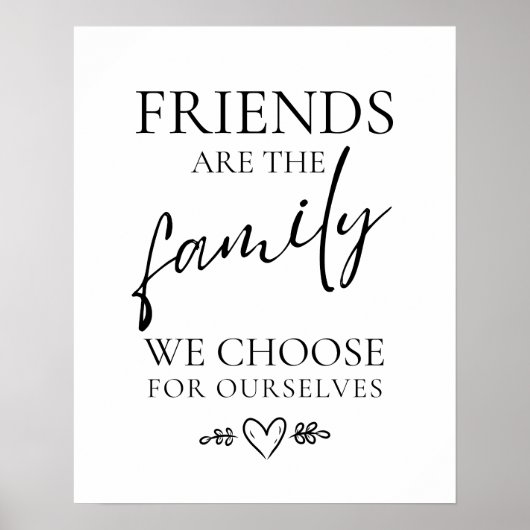 Freundschaftsposter, Freunde sind Familienziffer Poster (Vorne)