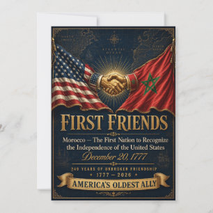 Freundschaftsposter Marokko-USA, Erste Freunde 177 Feiertagskarte