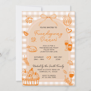 Freundschaftspumpkin Handgezogenes Dinner Party Einladung