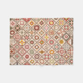 Freundschaftsquilt in gedämpften Farben Fleecedecke (Vorderseite (Horizontal))