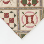 Freundschaftsquilt in gedämpften Farben Fleecedecke (Ecke)