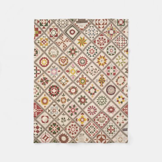 Freundschaftsquilt in gedämpften Farben Fleecedecke (Vorderseite)