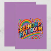 Freundschaftsruinbogen mehrfarbige Grußkarte De Einladung (Vorne/Hinten)