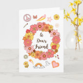 Freundschaftstag Muttertag Blumenfrieden und Liebe Karte (Gelbe Blume)