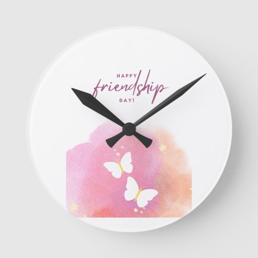 Freundschaftstag-Special Runde Wanduhr (Vorderseite)