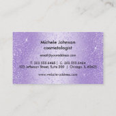 Freundschaftswerbung - Lila Lavender Glitzer Empfehlungskarte (Rückseite)