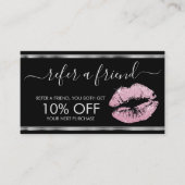 Freundschaftswerbung - Rosa Glitzer Lipstick - Sil Empfehlungskarte (Vorderseite)