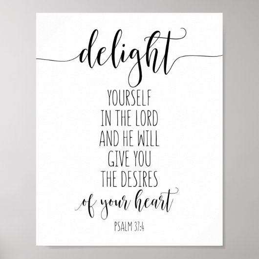 Freut euch im Herrn, Psalm 37:4 Poster (Vorne)