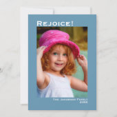 Freut euch! Minimalistisch Blue Foto Weihnachten (Vorderseite)