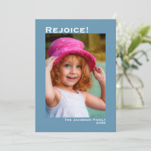 Freut euch! Minimalistisch Blue Foto Weihnachten