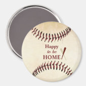 Freut mich, Zuhause Rustic Baseball Strings zu sei Magnet (Vorderseite/Rückseite)