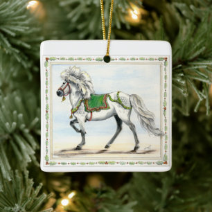 Frey Jol Icelandic Horse Christmas Keramikornament