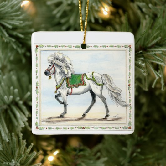 Frey Jol Icelandic Horse Christmas Keramikornament (Baum)