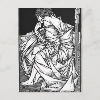 Frey sitzend auf dem Thron von Odin Postkarte