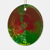 FREYA ~ Glossy Red and Green Christmas 2023 Keramik Ornament (Links)