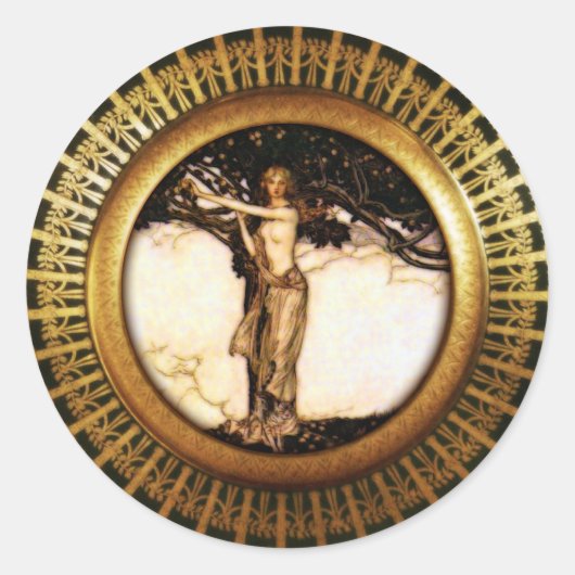 Freya Gold Runder Aufkleber (Vorderseite)