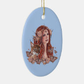 Freya-Göttin mit Luchs von Renee Lavoie Keramik Ornament (Rechts)