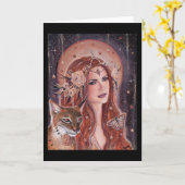 Freya Göttin von Lynx von Renee Lavoie Karte (Gelbe Blume)