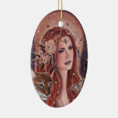 Freya Göttin von Lynx von Renee Lavoie Keramik Ornament (Rechts)
