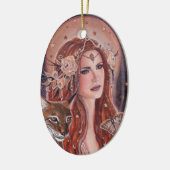 Freya Göttin von Lynx von Renee Lavoie Keramik Ornament (Links)