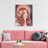 Freya Göttin von Lynx von Renee Lavoie Leinwanddruck (Insitu (Wohnzimmer))