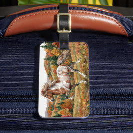 Freya Icelandic Horse in Autumn Forest Gepäckanhänger