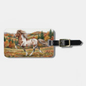 Freya Icelandic Horse in Autumn Forest Gepäckanhänger (Vorderseite horizontal)