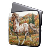 Freya Icelandic Horse in Autumn Forest Laptopschutzhülle (Vorderseite Links)