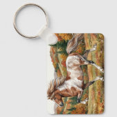 Freya Icelandic Horse in Autumn Forest Schlüsselanhänger (Vorderseite)