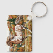 Freya Icelandic Horse in Autumn Forest Schlüsselanhänger (Rückseite)