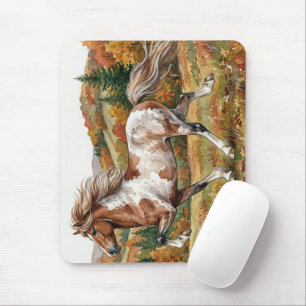 Freya Isländerpferd im Herbstwald Mousepad