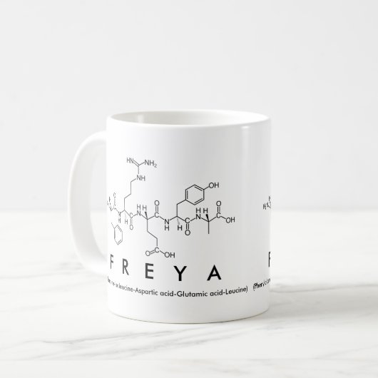 Freya Peptidname Tasse (Vorderseite Links)
