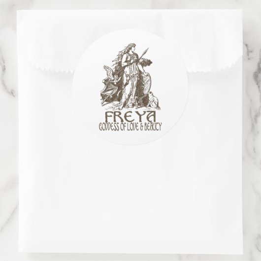 Freya Runder Aufkleber (Tasche)