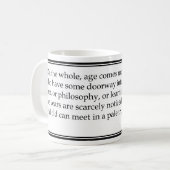 Freya Stark-Alters-Zitat Kaffeetasse (Vorderseite Links)