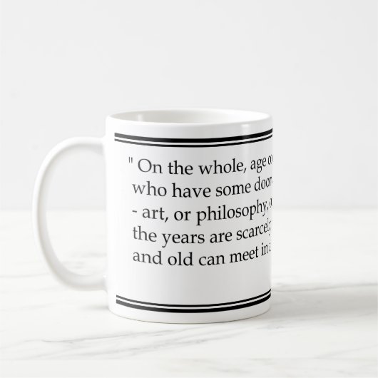 Freya Stark-Alters-Zitat Kaffeetasse (Links)